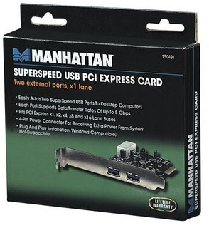 TARJETA USB PCI EXPRESS 2 PUERTOS MANHATTAN